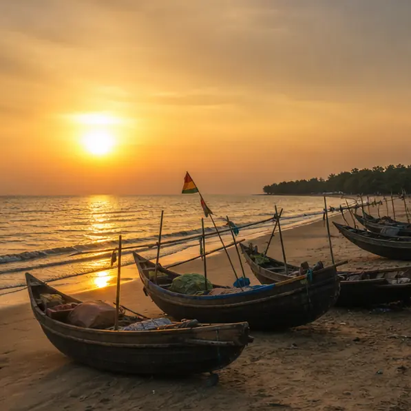 Golden hour sea beach